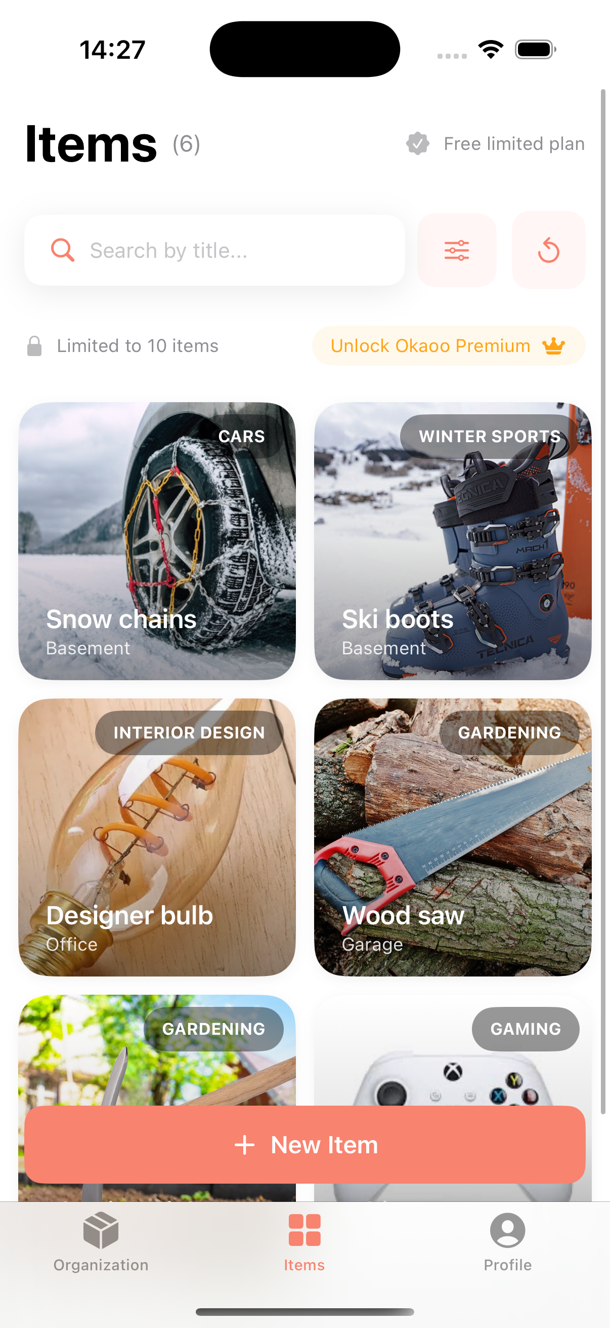 Okaoo App vue des objets - Screenshot