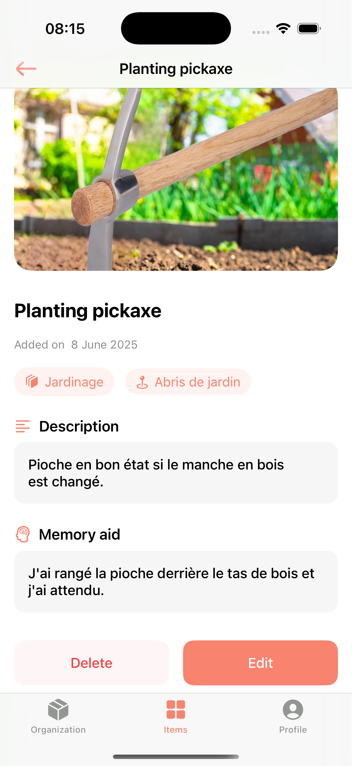 Okaoo App item details - Screenshot